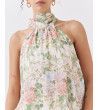 VESTIDO LARGO CON CUELLO HALTER Y ESCOTE TRASERO | MULAYA