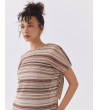 BLUSA TEJIDA DE RAYAS CON FLECOS Y ABALORIOS | MULAYA