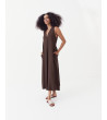 VESTIDO LARGO ESCOTE PICO MANGA SISA BOLSILLOS | MULAYA