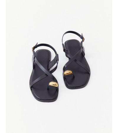 SANDALIAS PLANA ADORNO METÁLICO