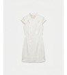 VESTIDO CORTO JACQUARD CUELLO MAO MANGA CORTA | MULAYA
