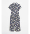 VESTIDO LARGO ESTAMPADO FLORES CUELLO MAO MANGA | MULAYA