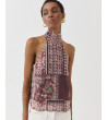 TOP HALTER ESTAMPADO BOTONES SEMITRANSPARENTE | MULAYA
