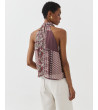 TOP HALTER ESTAMPADO BOTONES SEMITRANSPARENTE | MULAYA