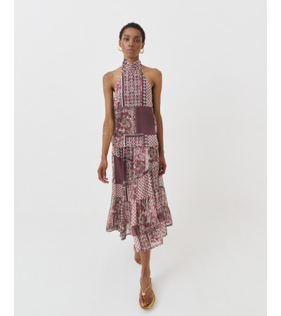 TOP HALTER ESTAMPADO BOTONES SEMITRANSPARENTE | MULAYA