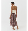 FALDA MIDI ESTAMPADA ASIMÉTRICA VOLANTE | MULAYA (48 caracteres)