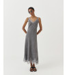 VESTIDO LARGO LENCERO ESCOTE PICO TIRANTES ENCAJE | MULAYA