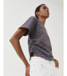CAMISETA RAYAS FRUNCES LATERAL MANGA CORTA | MULAYA
