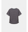 CAMISETA RAYAS FRUNCES LATERAL MANGA CORTA | MULAYA