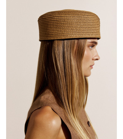 SOMBRERO PILLBOX EFECTO RAFIA ESTRUCTURADO | MULAYA