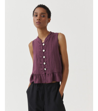 TOP RAYAS CUELLO MAO ALAMARES VOLANTES | MULAYA