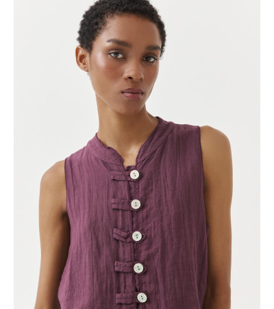 TOP RAYAS CUELLO MAO ALAMARES VOLANTES | MULAYA