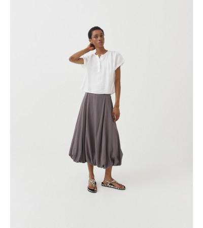 BLUSA ESCOTE BOTONES MANGA CORTA ASIMÉTRICA | MULAYA