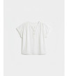 BLUSA ESCOTE BOTONES MANGA CORTA ASIMÉTRICA | MULAYA