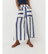 PANTALÓN ANCHO DE RAYAS EN LINO | MULAYA