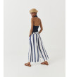 PANTALÓN ANCHO DE RAYAS EN LINO | MULAYA