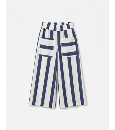 PANTALÓN ANCHO DE RAYAS EN LINO | MULAYA