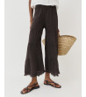 PANTALÓN WIDE LEG LINO CON FLECOS | MULAYA