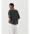BLUSA LINO CUELLO V MANGA MURCIÉLAGO | MULAYA