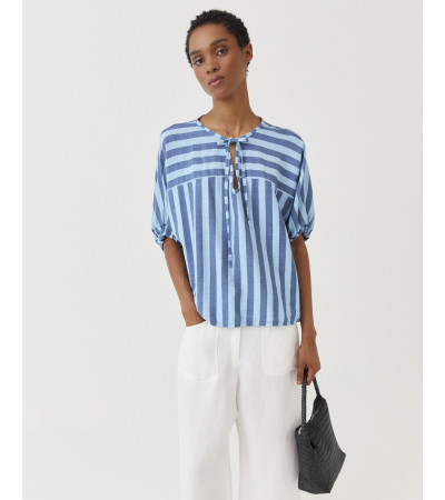 BLUSA RAYAS LAZADA MANGA FRANCESA ELÁSTICO | MULAYA