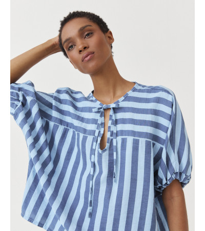 BLUSA RAYAS LAZADA MANGA FRANCESA ELÁSTICO | MULAYA