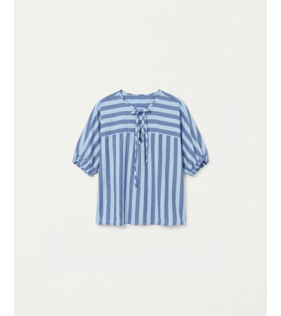 BLUSA RAYAS LAZADA MANGA FRANCESA ELÁSTICO | MULAYA
