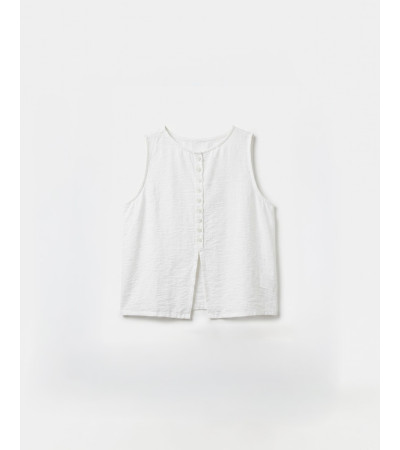 TOP CUELLO REDONDO BOTONES ABERTURA FRONTAL | MULAYA