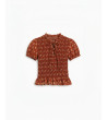 BLUSA ESTAMPADO NIDO ABEJA MANGA GLOBO VOLANTE | MULAYA