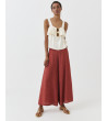 PANTALÓN PALAZZO JACQUARD PRETINA V | MULAYA