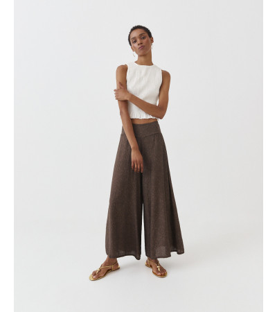 PANTALÓN PALAZZO JACQUARD PRETINA V | MULAYA