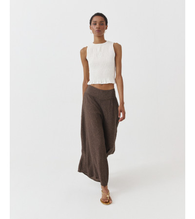 PANTALÓN PALAZZO JACQUARD PRETINA V | MULAYA
