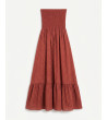 VESTIDO LARGO STRAPLESS NIDO ABEJA VOLANTES | MULAYA
