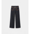 JEANS WIDE LEG BORDADOS CON EYELETS | MULAYA
