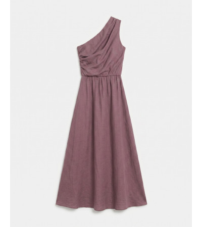 VESTIDO LARGO ASIMÉTRICO DRAPEADO TIRANTE | MULAYA