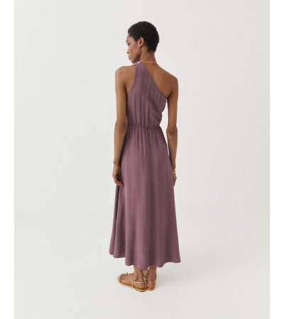 VESTIDO LARGO ASIMÉTRICO DRAPEADO TIRANTE | MULAYA