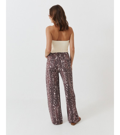 PANTALÓN WIDE LEG ANIMAL PRINT DENIM | MULAYA