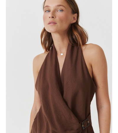 TOP ESCOTE CRUZADO BROCHE LATERAL MANGA SISA | MULAYA