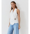 TOP ESCOTE CRUZADO BROCHE LATERAL MANGA SISA | MULAYA