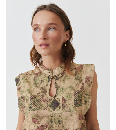 TOP MAO ESTAMPADO GOTA AGUA VOLANTE ABERTURA | MULAYA