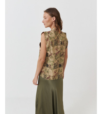 TOP MAO ESTAMPADO GOTA AGUA VOLANTE ABERTURA | MULAYA