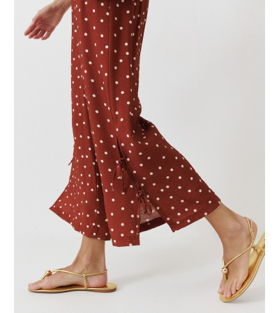PANTALÓN WIDE LEG LUNARES CON LAZOS | MULAYA