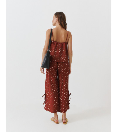 PANTALÓN WIDE LEG LUNARES CON LAZOS | MULAYA