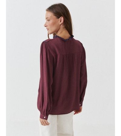 CAMISA MAO BORDADOS VOLANTE ONDULADO MANGA LARGA | MULAYA