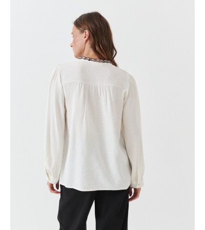 CAMISA MAO BORDADOS VOLANTE ONDULADO MANGA LARGA | MULAYA