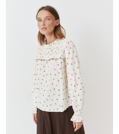 BLUSA NIDO ABEJA MINI VOLANTES MANGA LARGA PUÑOS | MULAYA