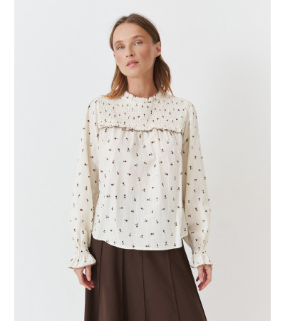 BLUSA NIDO ABEJA MINI VOLANTES MANGA LARGA PUÑOS | MULAYA