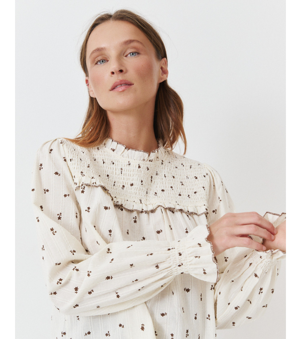 BLUSA NIDO ABEJA MINI VOLANTES MANGA LARGA PUÑOS | MULAYA