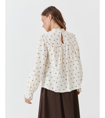BLUSA NIDO ABEJA MINI VOLANTES MANGA LARGA PUÑOS | MULAYA