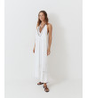 VESTIDO LARGO HALTER LAZADA ESPALDA ABIERTA ENCAJE | MULAYA