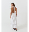VESTIDO LARGO HALTER LAZADA ESPALDA ABIERTA ENCAJE | MULAYA